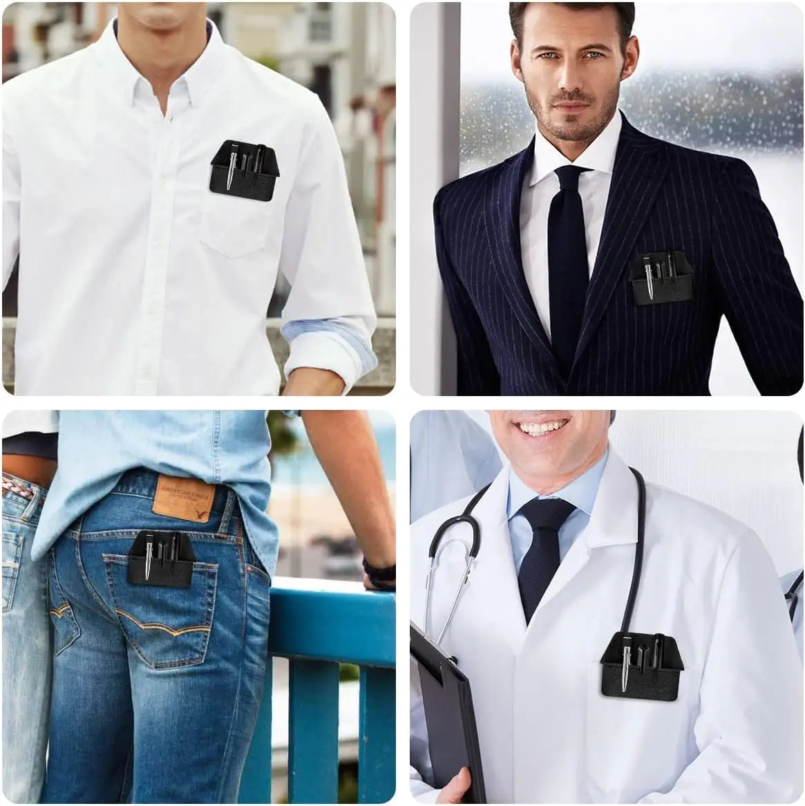 Leder Stift halter Stifte Taschen schutz Stift halter Organizer Beutel Stift hülle für Hemd Labor kittel Hose Zeiger Bleistift Notizen Karte.