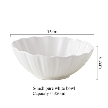 European high-end gold edged ceramic bowl, fruit salad bowl, household breakfast rice noodle bowl, hotel restaurant tableware