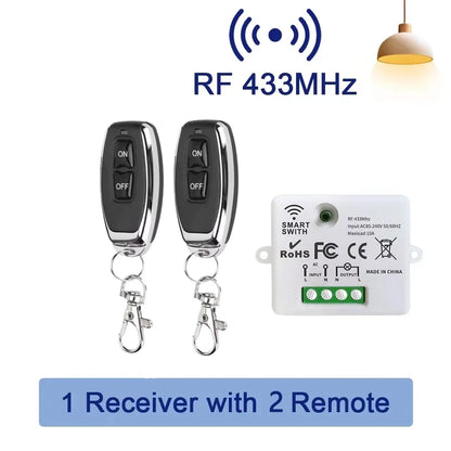 RF 433 MHz Drahtlose Fernbedienung Schalter Smart Home 110 V 220 V 10A Mini Controller Relais EIN/AUS sender Wand Licht Schalter