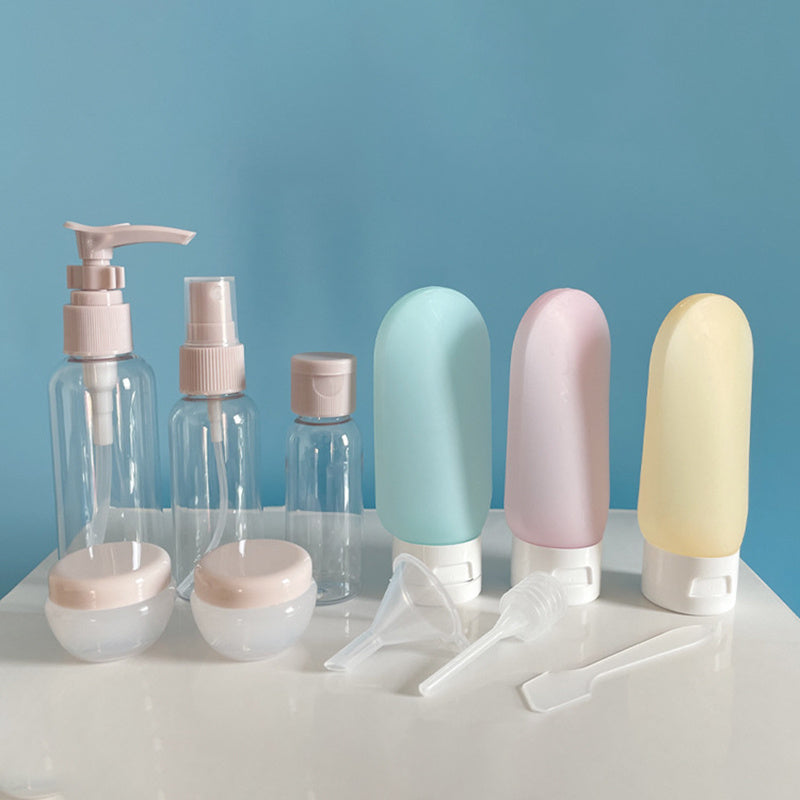 11pcs Travel Size Cosmetic Bottles Set for Nail Art Glitter, Portable Makeup Containers.