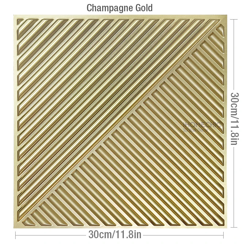 1pcs Esports Games Champagne Gold 3D Art Wall Panel PVC Waterproof 3D Wall Sticker Decor Tiles Diamond Design DIY Home Decor
