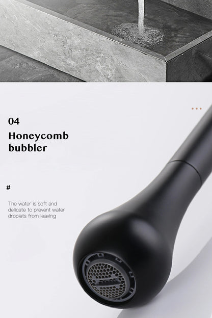 Luxuriöser Badezimmer-Wasserhahn aus gebürstetem Goldmessing im Deckendesign mit doppelter Steuerung von Hot & Cold-Waschtischarmaturen. Einfacher und anpassbarer Wasserhahn