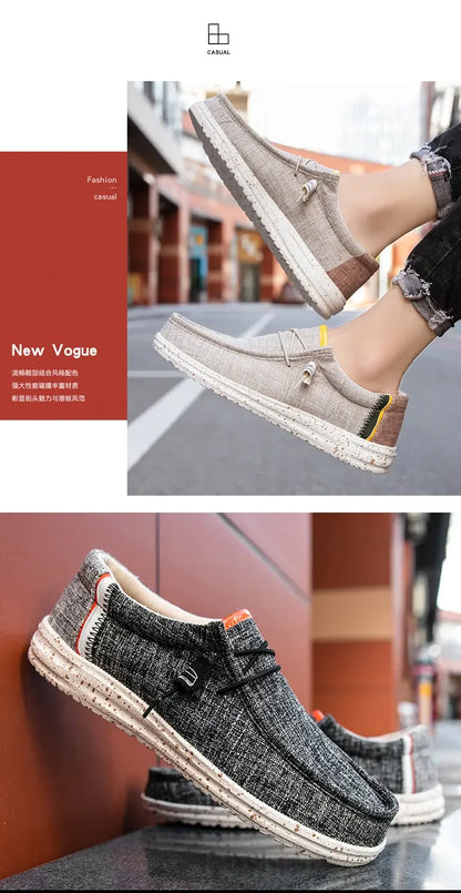 Men's Loafers Designer Slide in Low Cut Sneakers Casual Boat Shoes Comfortable Walking Flat Shoes Breathable Canvas Shoes 2025.