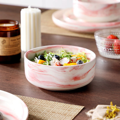 MALACASA 18/36-Piece Ceramic Plate Porcelain Dinnerware Set with 6/12 Pcs Dinner/Dessert Plates,Bowl Tableware Set for 6/12.