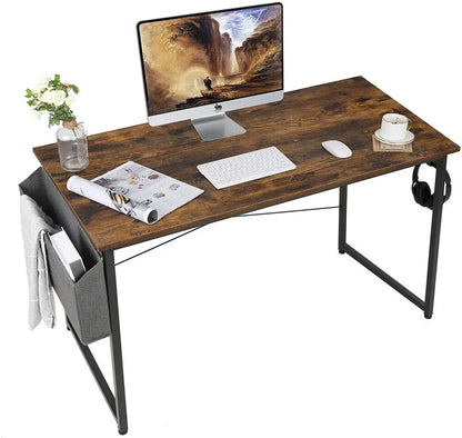 Homfa Schreibtisch, PC-Tisch, 120 x 60 cm, Desktop-Computertisch mit Aufbewahrungstasche, Laptop-Tisch, Schulmöbel, kommerzielle Belastung, 100 kg