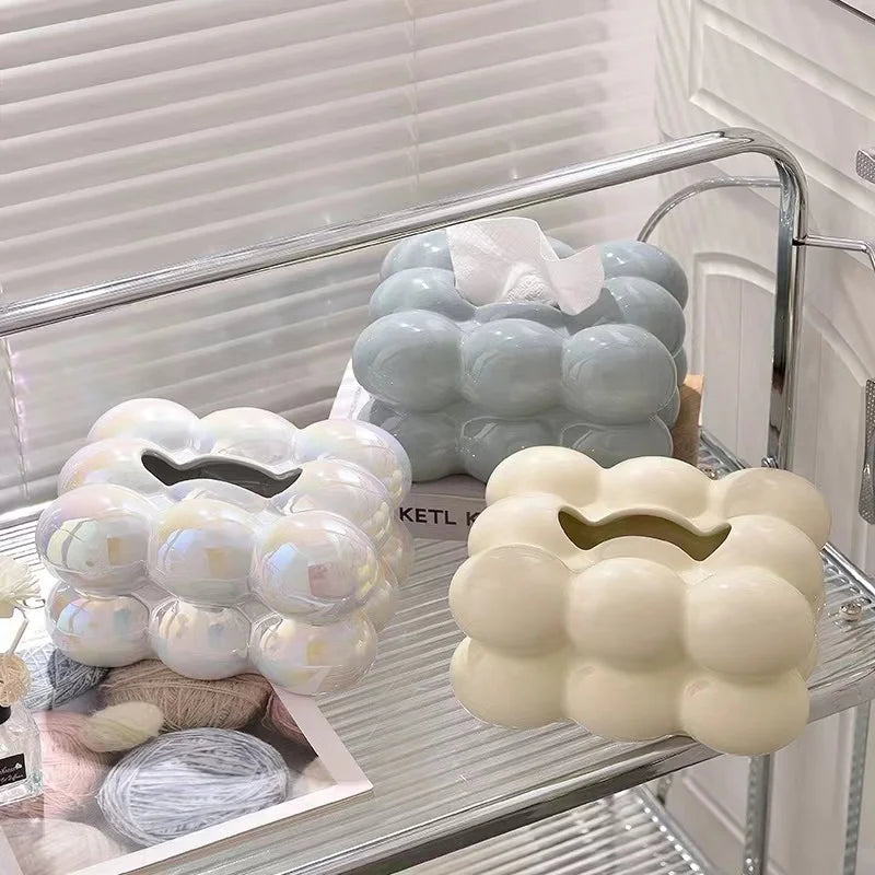 Cotton Candy Drawer Tissue Box Ceramic Light Luxury Home Living Room Creative Table Tissue Box Modern Ceramics Tissue Case.