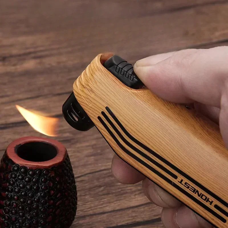 New Multifunctional Special Pipe Machine Oblique Fire Retro Open Fire Lighter Inflatable with Smoke Knife Pressure Stick Scraper.