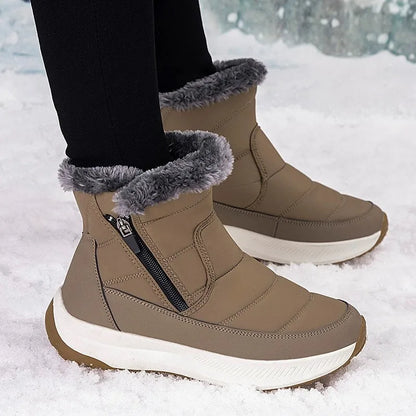 Women's Boots Lightweight Fur Boots Ankle Heels Winter Shoes Woman Fashion White Platform Botas Mujer Snow Boots Winter Footwear.