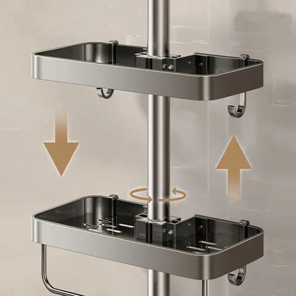 Bad Lagerung Rack Regen Dusche Stange Regal Organizer Kein Bohren Dusche Gel Shampoo Tablett Halter Dusche Gel Shampoo Organizer