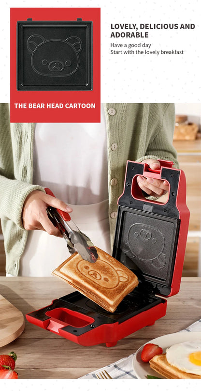 YIDPU Sandwich New 2025 breakfast machine divine tool household bread machine light food machine waffle multifunctional toaster.