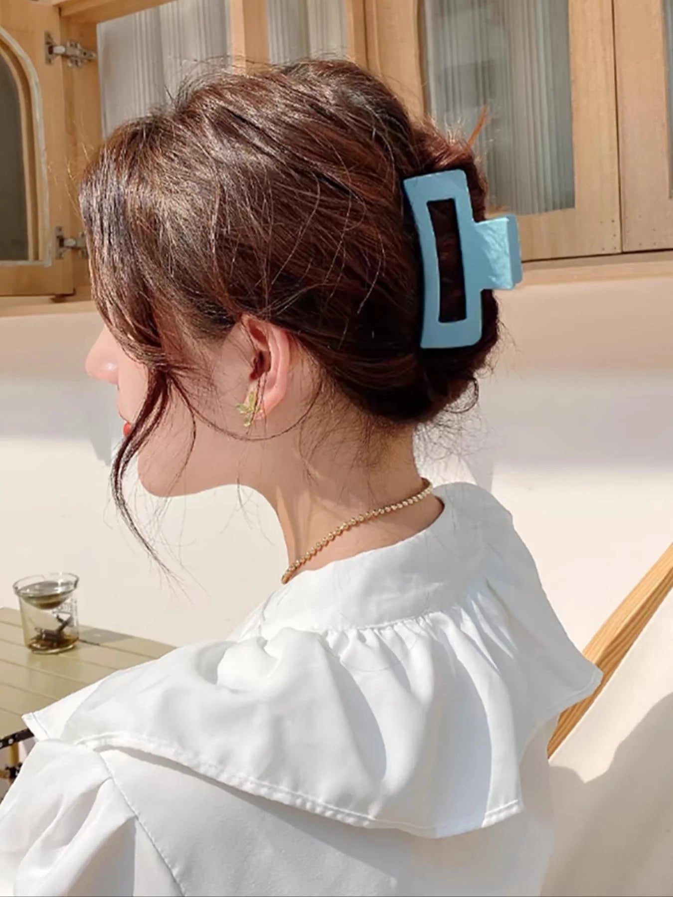 3 Pcs Frosted Cream Color Transparent Fruit Shark Scratch Clip-ins Style Back of Head Premium Wind Plate Women Hair Accessories.