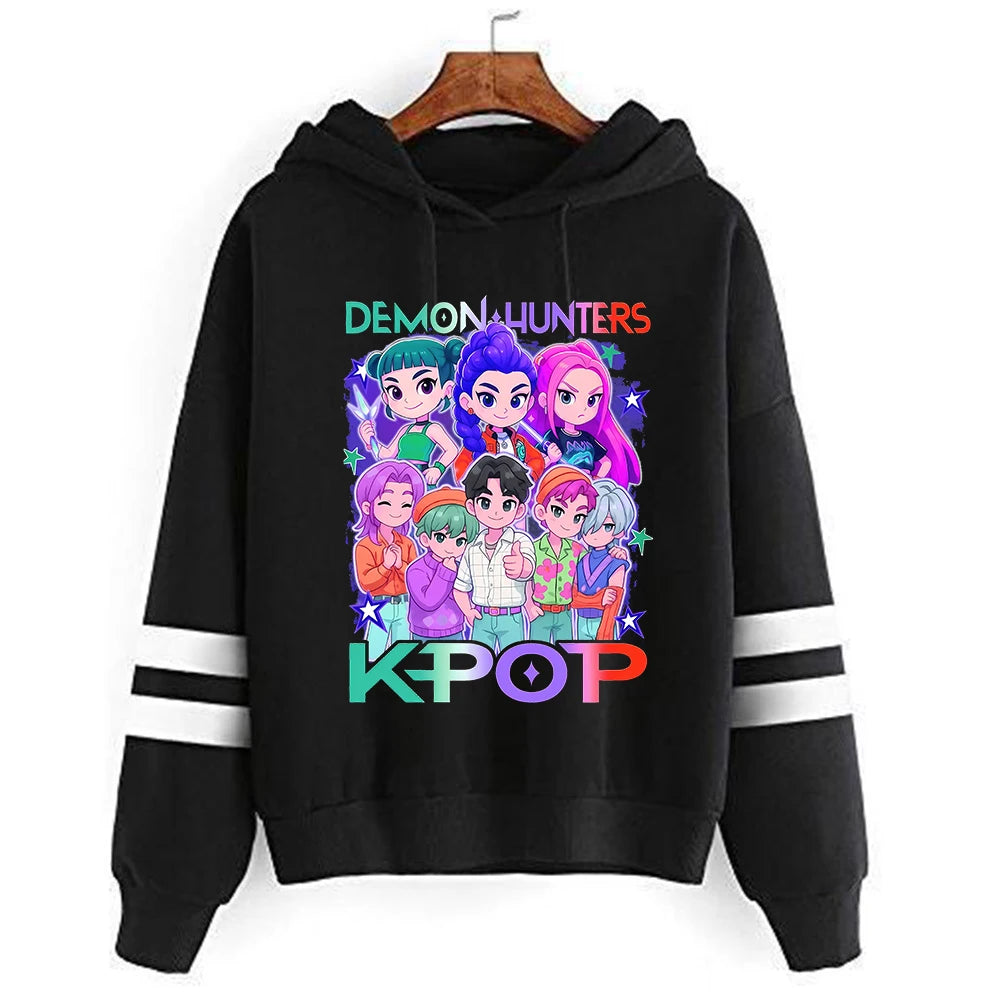 Kpop Demon Hunters Anime Hoodie Woman Clothing Saja Boys Cosplay Cartoon Graphic Sweatshirts Y2k Daily Casual Hooded Pullovers.