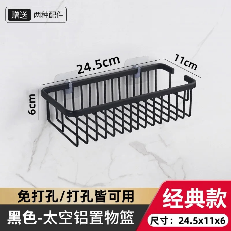 Bad Zubehör Regal Organizer Dusche Küche Lagerung Rack Wand Raum Aluminium Wc Shampoo Halter Regale 25CM