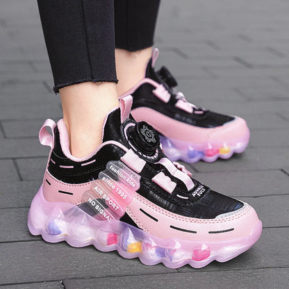 New Anti-skid Leather Kids Sneakers for 5-16Years Girls Casual Walking Footwear Non Slip Children Boys Sport Running Sneaker.