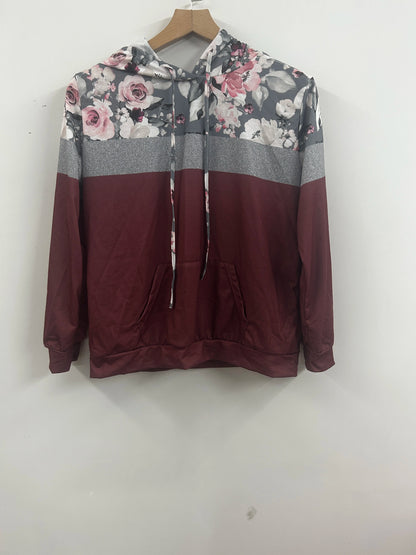 2024 Plus Size Herbst und Winter neue Damen Pullover Print Kapuze Pullover Tasche Langarm Top.