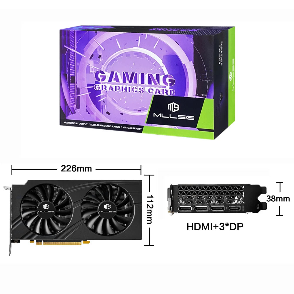 MLLSE RTX 3060 12GB Graphics Card GDDR6 192Bit PCI Express 4.0 ×16 8Pin NVIDIA GPU Rtx 3060 Gaming Video Card Placa De Video.