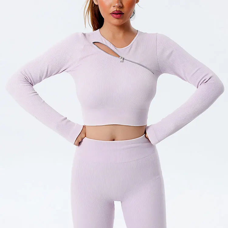 Yoga Suit High Waist Leggings Running Training Tights Sports Outfits Long Sleeve Crop Top Bra Seamless Fitenss Set Fitness Wear
