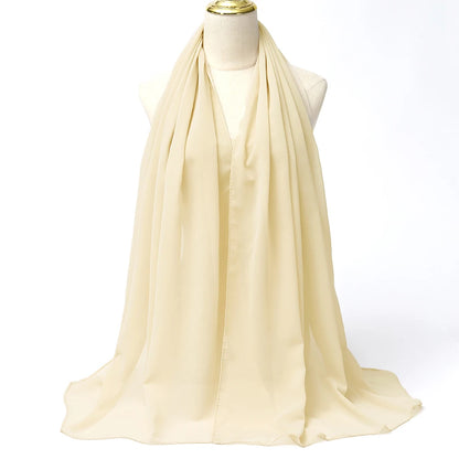 Muslim Chiffon Hijab Scarf Women Long Solid Color Head Wrap For Women Hijabs Scarves Ladies Muslim Veil Jersey Hijabs.