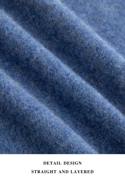 Men 100% Merino Wool Sweater Turtleneck Knitted Pullover Cashmere Warm Solid Color Clothes Business Bottoming Tops Autumn Winter