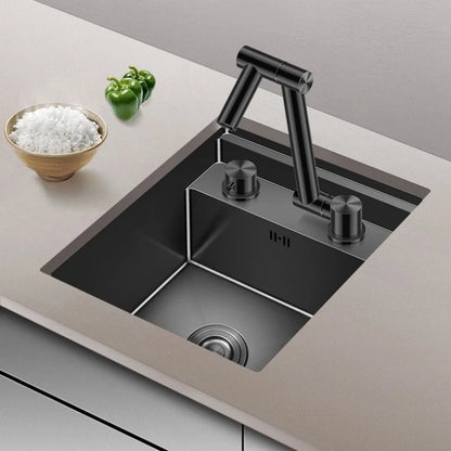 304 Stainless Steel Bar Sink Small Kitchen Sink Hidden Cup Washer Single Slot With Lid Balcony Garden ﻿