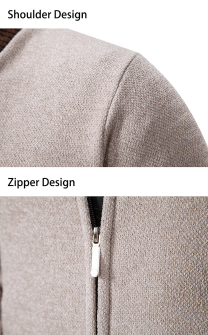 Sweater Cardigan Knitted Men's Clothing Korean Style Long Sleeve Fleece Warm Overcoat Baseball Jumper New Wool Sweatercoat.