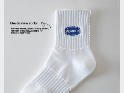 4 Pairs of Men's and Women's Cotton Socks, Four Seasons Anti-odor Running, Sports Sweat-absorbing Embroidery Cotton Socks.