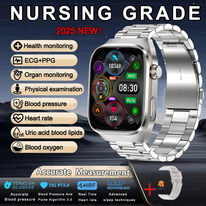 2025 New For XIAOMI Uric acid Blood lipids Smart Watch Men ECG+PPG Blood pressure Blood oxygen Bluetooth Call Health Smartwatchs