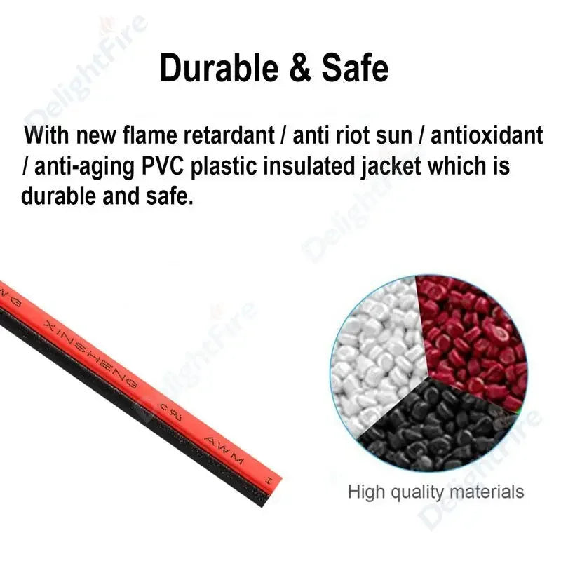 2 PIN Electrical Wire Tinned Copper PVC Insulated Red Black Cable For Single Color LED Strip Light Extension Wire 18/26/28 AWG.