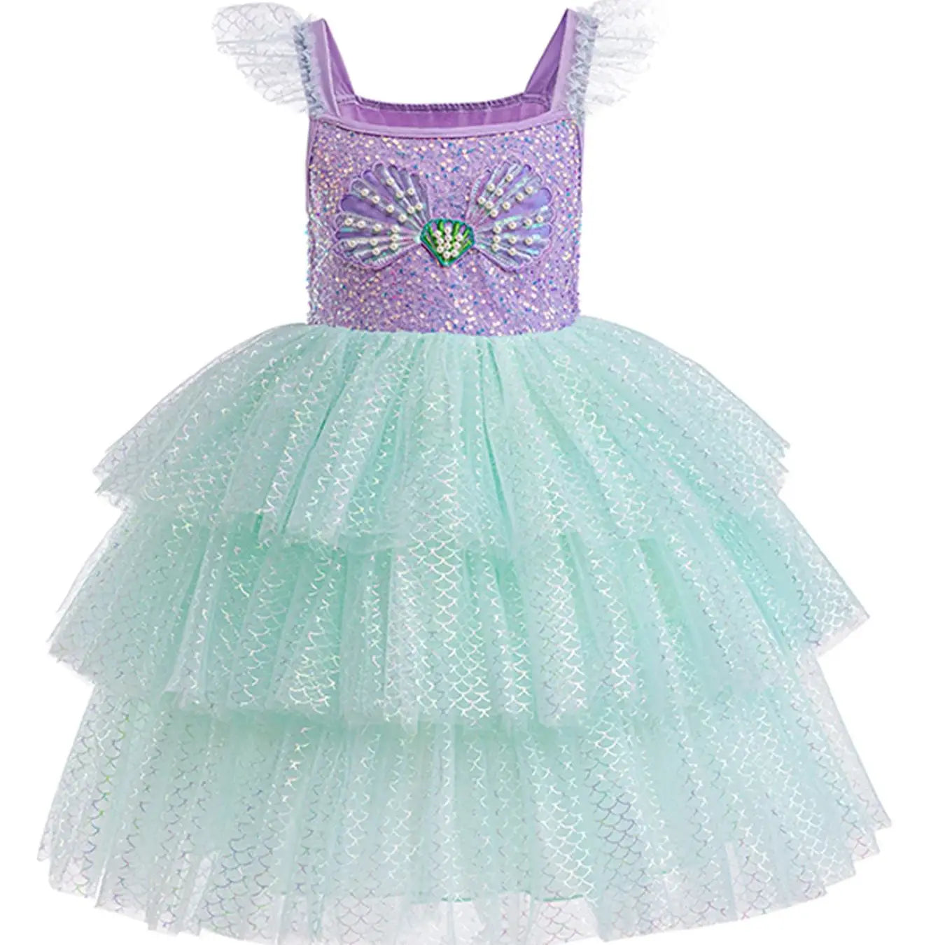 Mädchen elegante Regenbogen Prinzessin Kleid mit Bowknot Flatter Trim Mesh Kleid Tutu Kleid für Party, Performance Tutu Kleid.