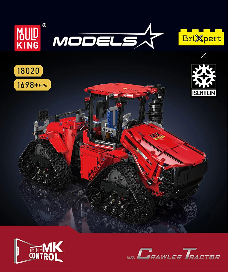 Mould King 18020 Technical Car Toys MOC-35270 APP&RC Pneumatic Crawler Tractor Building Block Brick Set Kids Christmas Gift.
