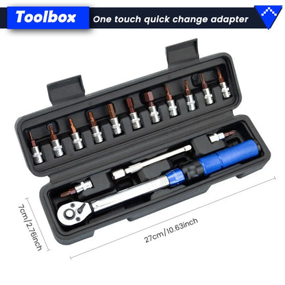 Podofo Hochpräzises Drehmomentschlüssel-Set, 2–24 NM, Einstellung, Dual-Richtungs-Ratsche mit für Auto-Motorrad-Fahrrad-Wartungswerkzeug