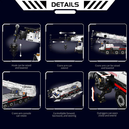 Mould King 17075 Technical Car Toys The RC Motorized LTM 1110 Crane Building Block Heavy-Duty Truck Brick Kids Christmas Gift.