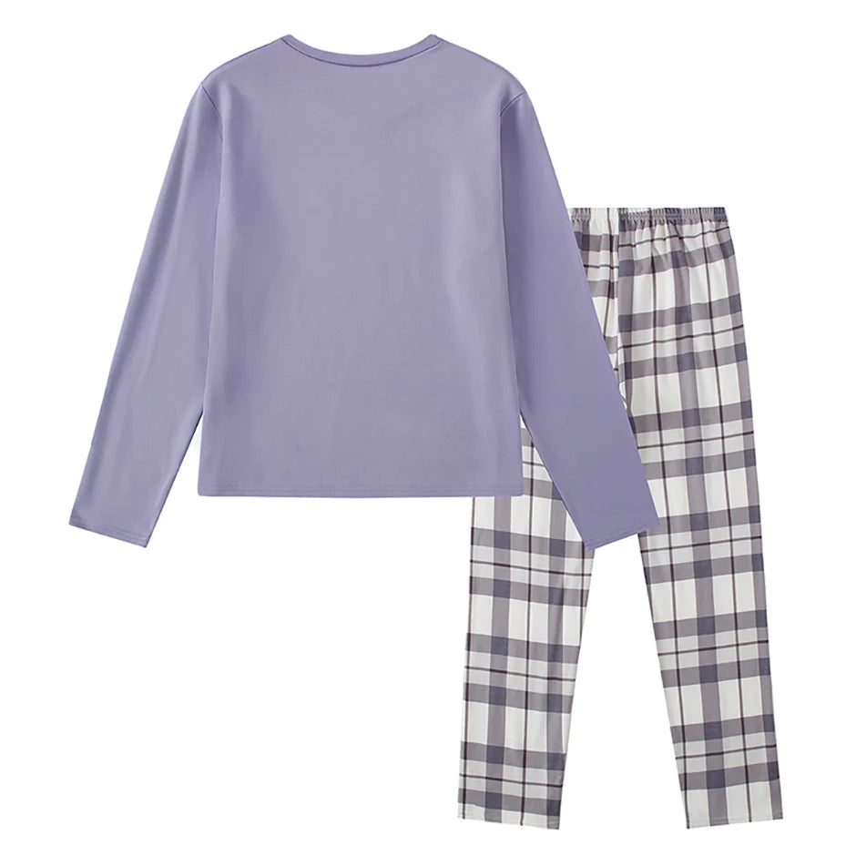 2-teilige Langarmhose im Herbst und Winter, geschliffene und verdickte Pyjamas für Männer und Frauen, Heimkleidung für Jugendliche.