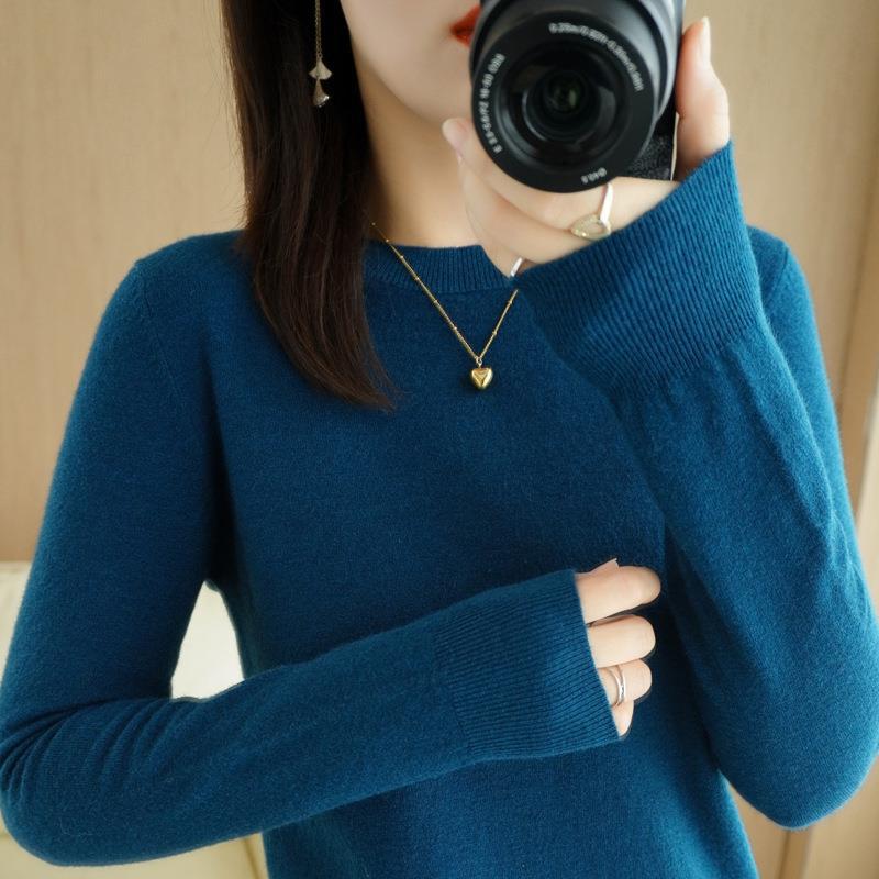 2025 frauen Pullover Frühling Herbst Lange Hülse O-ansatz Pullover Warme Bodenbildung Shirts Koreanische Mode Pullover Strickwaren Weiche Jumper