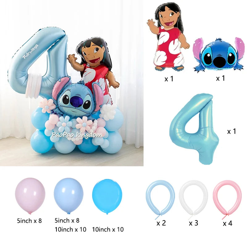 Lilo & Stitch Themenballons Sitich Aluminiumfolienballon Kindergeburtstag Party Dekoration Babyparty Geschenke Zubehör.