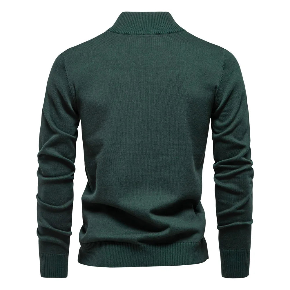 2025 Autumn Men's Sweatwear Warm Pullover Solid Color Half Zipper Casual Sweater Slim Long Sleeve Men's Sweatshirts Winter Top.