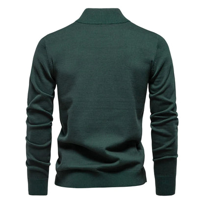 2025 Autumn Men's Sweatwear Warm Pullover Solid Color Half Zipper Casual Sweater Slim Long Sleeve Men's Sweatshirts Winter Top.