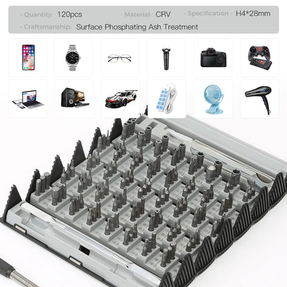 126-in-1-Präzisions-Elektroschrauber-Sets, wiederaufladbares Mini-Set, kabellose kabellose Bits für Xiaomi, Handy, mobiler Laptop, PC