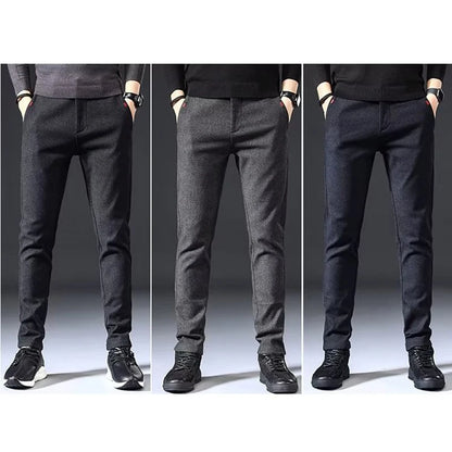 Men's Straight Leg Long Daily Pants Casual Straight Slim Fit Narrow Leg Trousers Stylish Male Suit Work Fashion Blue Gray Pants.