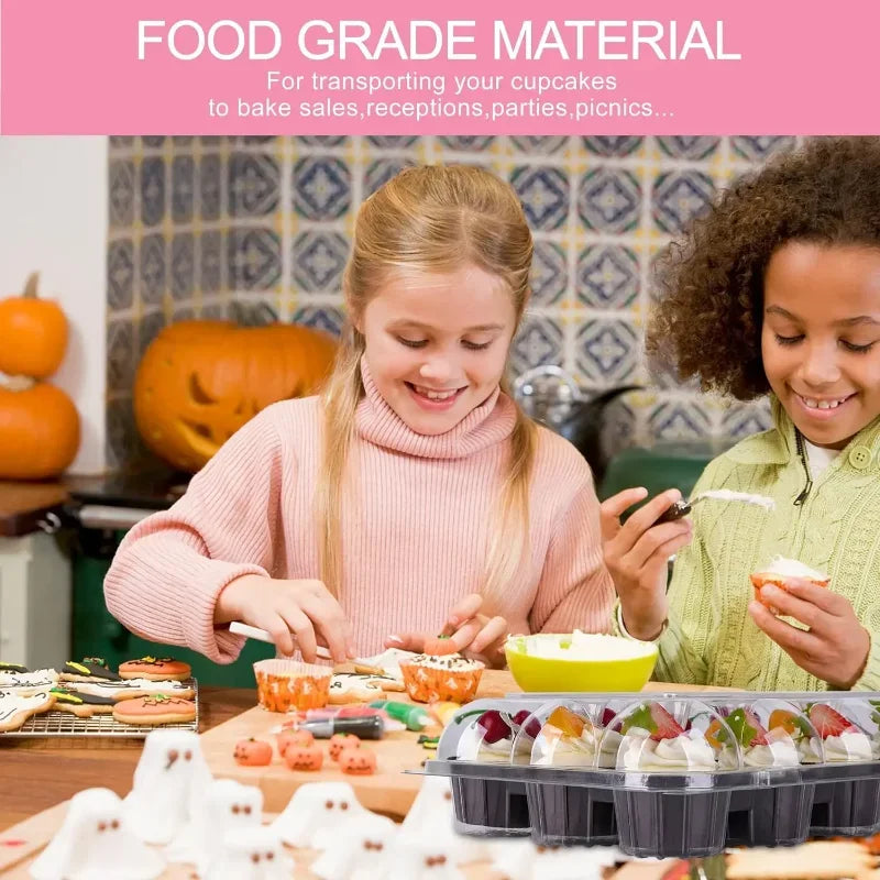 4/6/12 Count Cupcakes Box Tray Container Cake Carrier Holder Muffin Boxes Baking Muffins Egg Tart Storage Tray Tall Dome Lids.