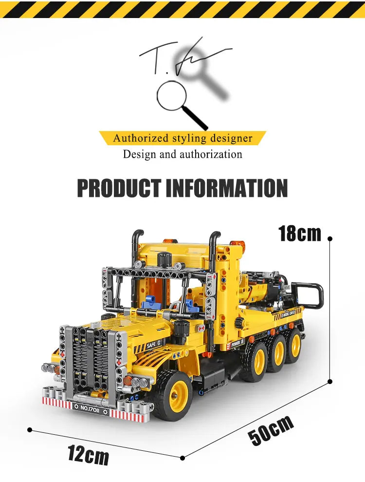 MOULD KING 17011 Technical Car Toys The APP&RC Motorized Tow Truck Model Assembly Building Blocks Bricks Kids Christmas Gifts.