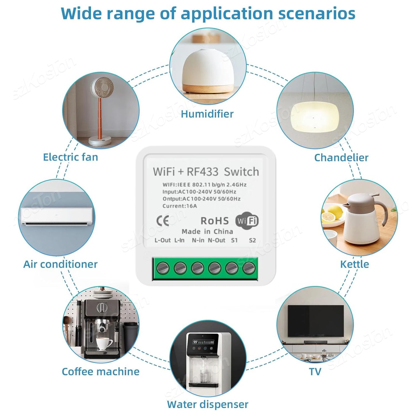 RF433 WiFi Smart Switch Tuya 16A Home Mini Relais Empfänger DIY Licht Schalter Automatisierung Controller Stimme Funktioniert mit Alexa Google.