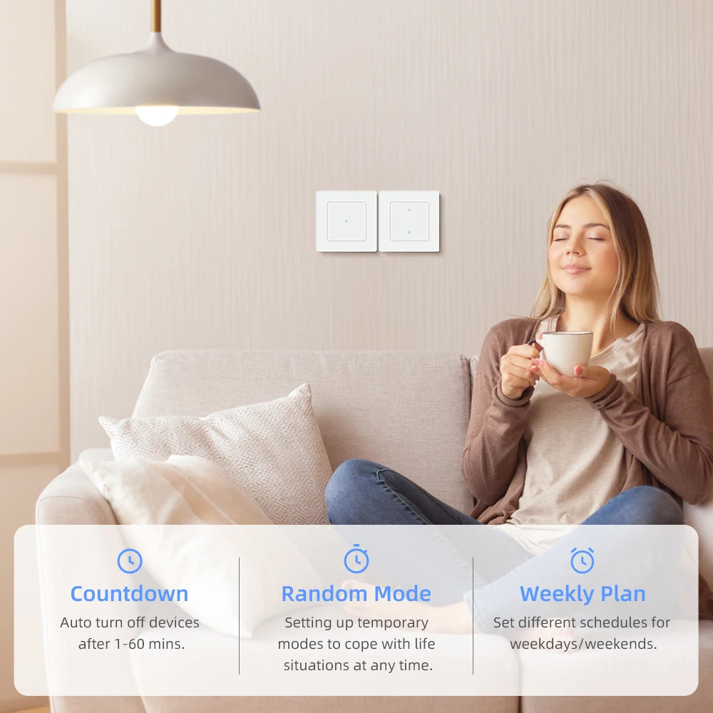 AVATTO Tuya WiFi Smart Licht Schalter Motorisierte Jalousien Shutter Vorhang Schalter Touch Glas Schalter Funktioniert Mit Alexa Google Hause.