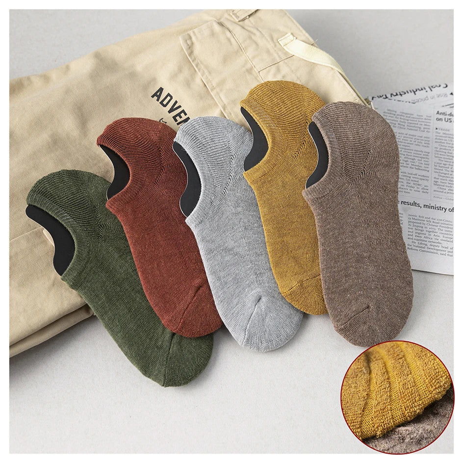 5 Pairs Men Short Socks Cotton High Quality Crew Ankle Casual Soft Low-Cut Non-Slip Breathable Summer Autumn 2022 Sock for Male.