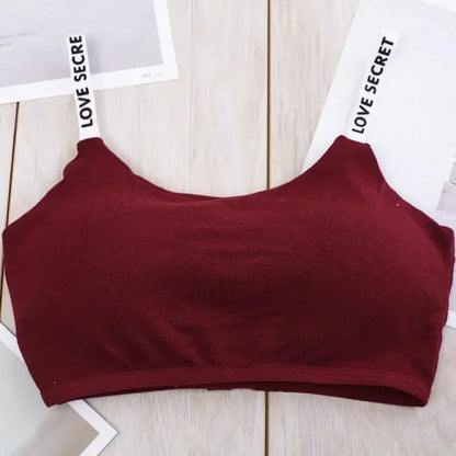 Women Active Bra Casual Top Letters Print Strap Cotton Top Fitness Gym Jogging Sleep Bra Girl Wire Free Bandeau Paded Bra Tops.