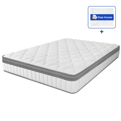 AUTHMIC 25 cm Matratze mit Taschenfedern, 7-Zonen-adaptive Unterstützung, mittlerer fester Komfort, atmungsaktiv und hautfreundlich für erholsame Zwecke