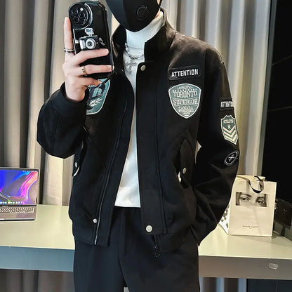 Male Bomber Jackets Stand Collar Short Korean Reviews Many Original Brands Men's Quilted Padded Coats Winter Casual Stylish Work.