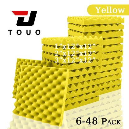 TOUO Egg Trough Wall Soundproof Foam 6 12 24 48 Pcs High Density Sound Absorbing Material Acoustic Foam Ceiling Noise Insulation