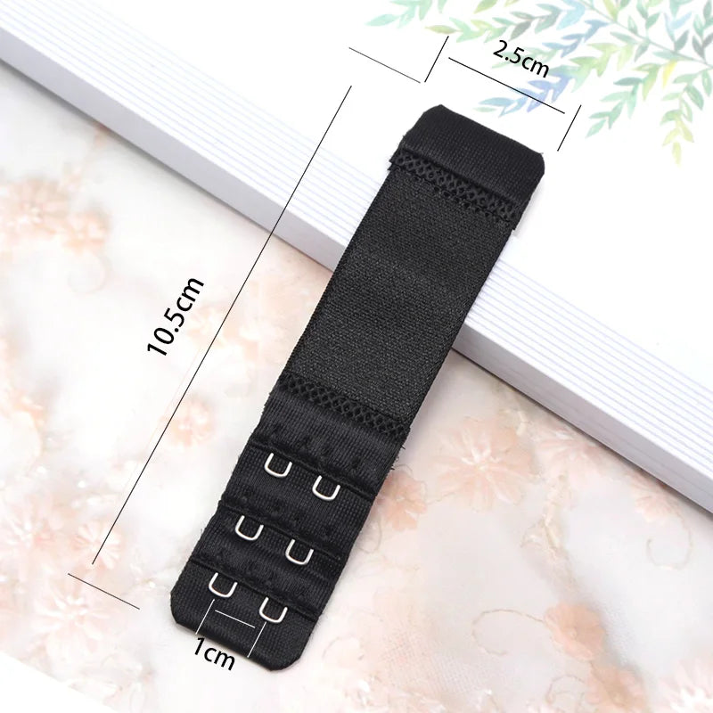 3pcs 2 Hook Bra Extension Strap Extenders for Women Adjustable Belt Buckle Nylon Elastic Bra Extension Strap Hook Clip Expander.