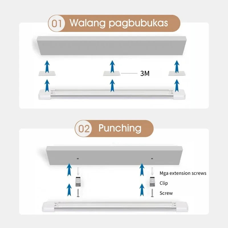 Led Tube Light With Switch Wire 110V 220V 30/50cm Lighting Strip Lamps 10W 20W For  Living Room Bedroom Closet Kitchen Lamp.